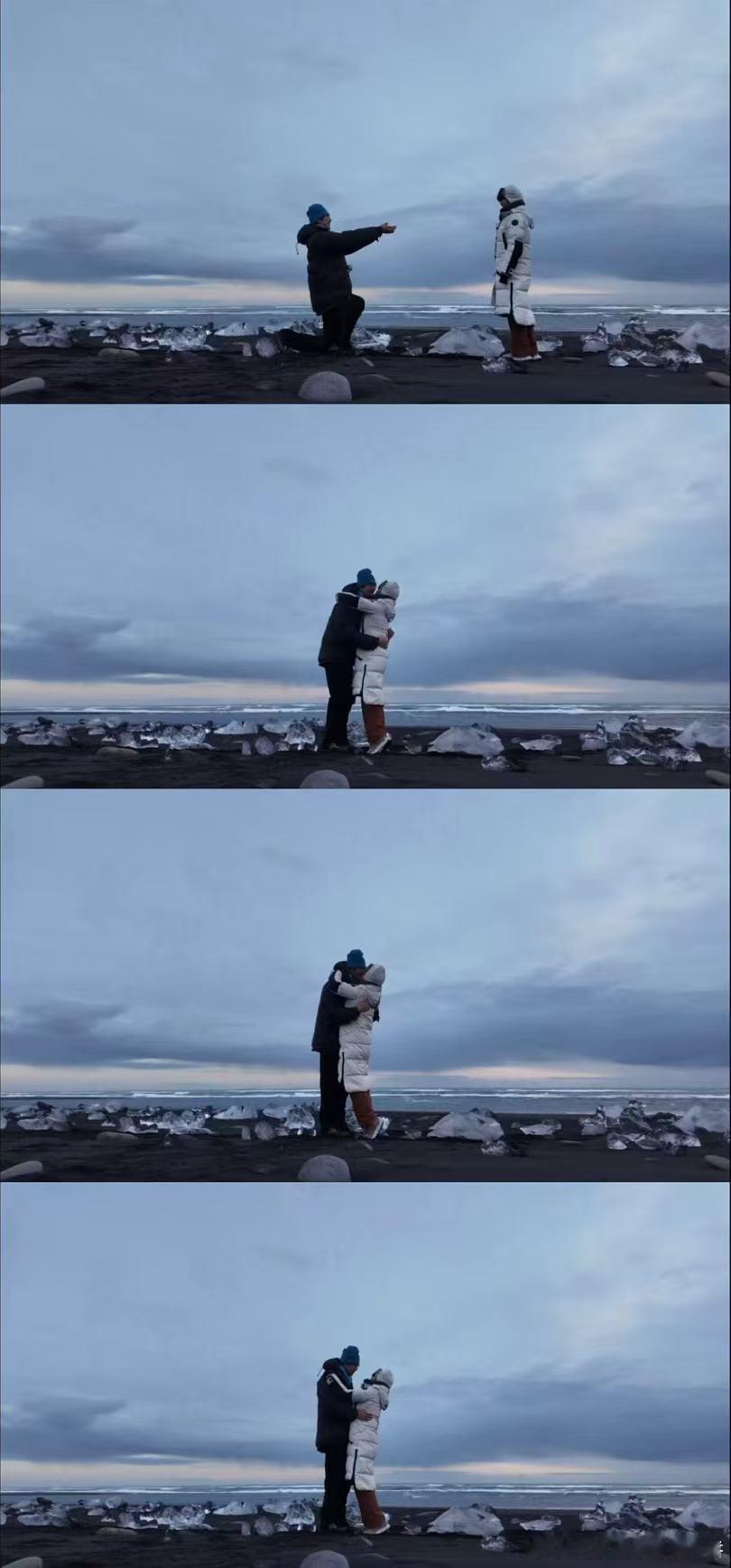 哇哦孙丞潇在冰岛向金莎求婚了 