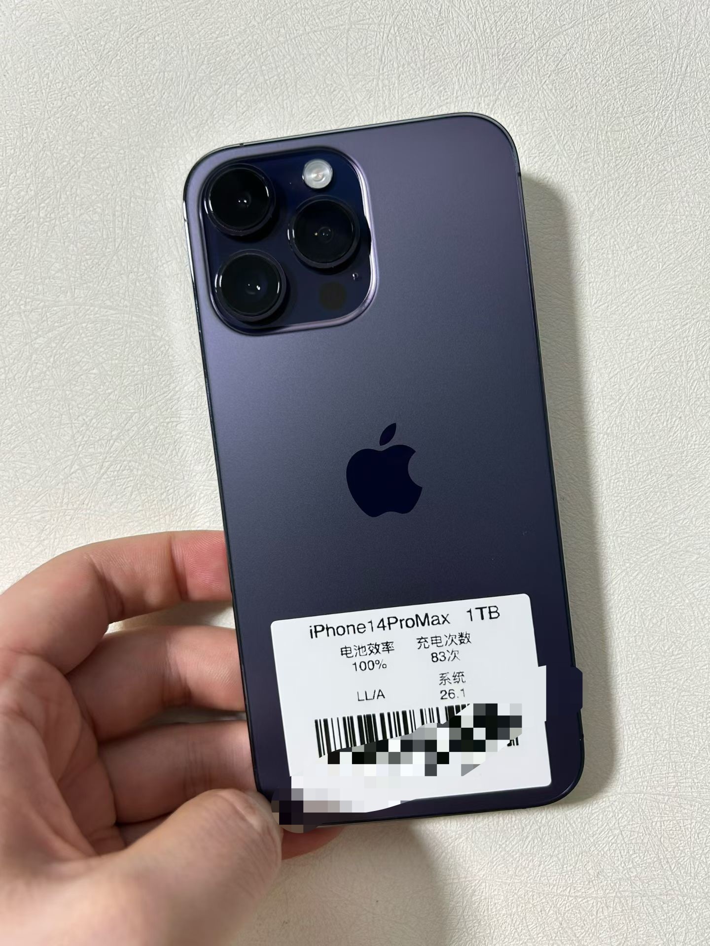 美版无锁14ProMax 1TB 紫色，电池效率100% ，充电83次的靓机，改