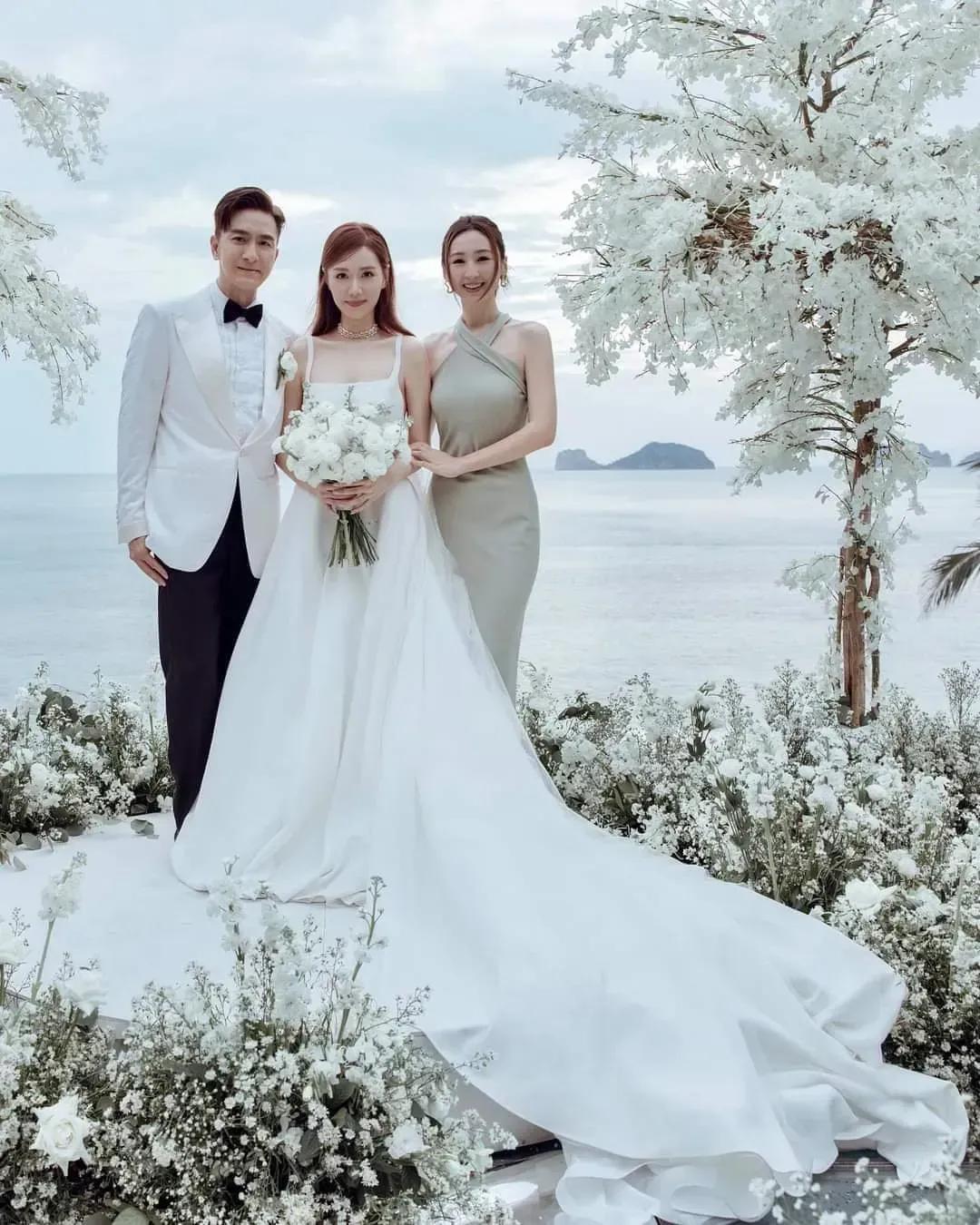 香港TVB49岁马国明和汤镇宗女儿汤洛雯结婚，婚礼真是养眼，温馨又浪漫。伴娘高海