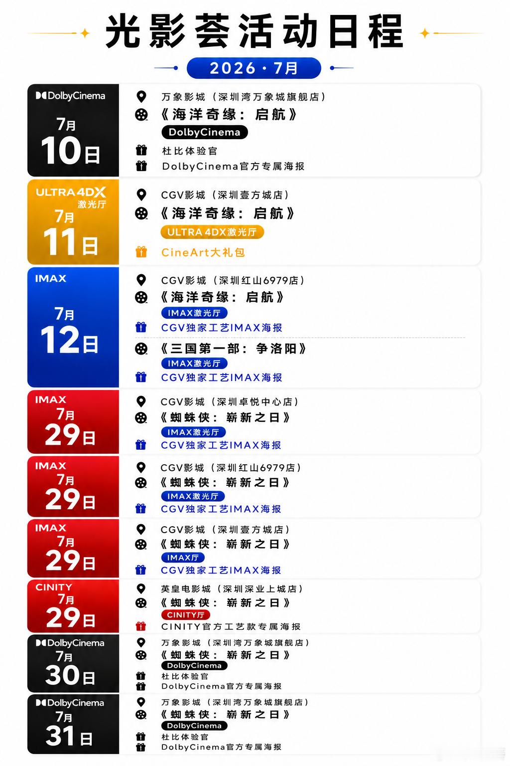 🎬 今日新增观影活动，可前往组织页面选择「今日开售」模块查看活动详情📅 本月