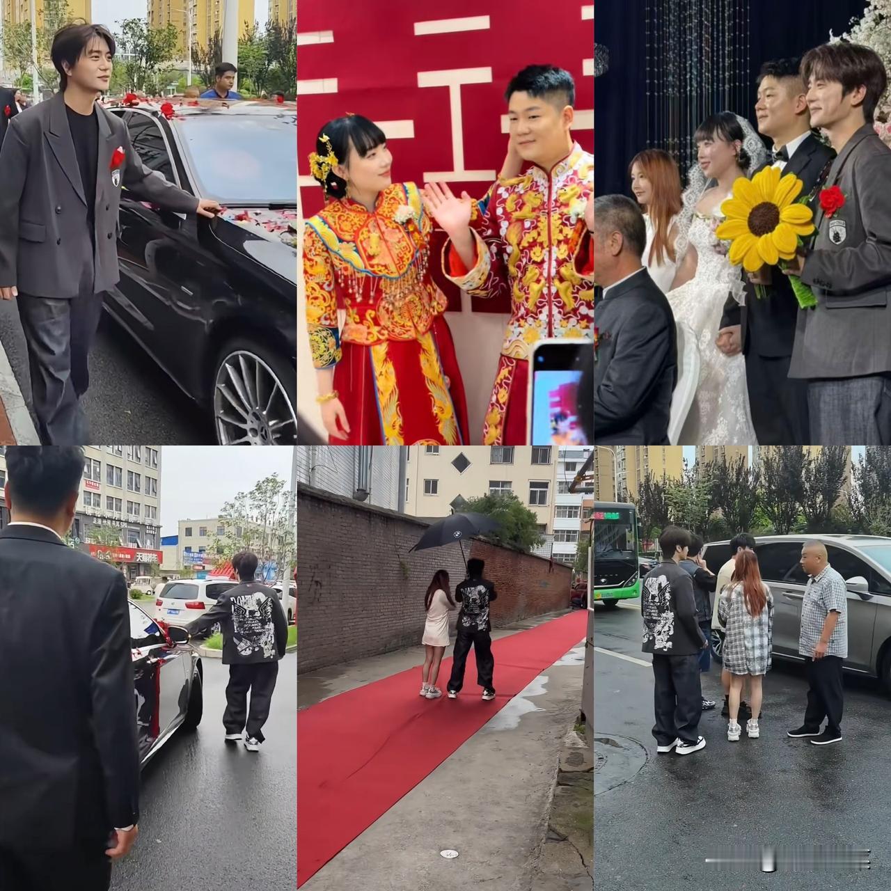 陆虎参加妹妹婚礼！扶婚车这是哪里的习俗，网友分享陆虎参加妹妹婚礼的画面，当天好像