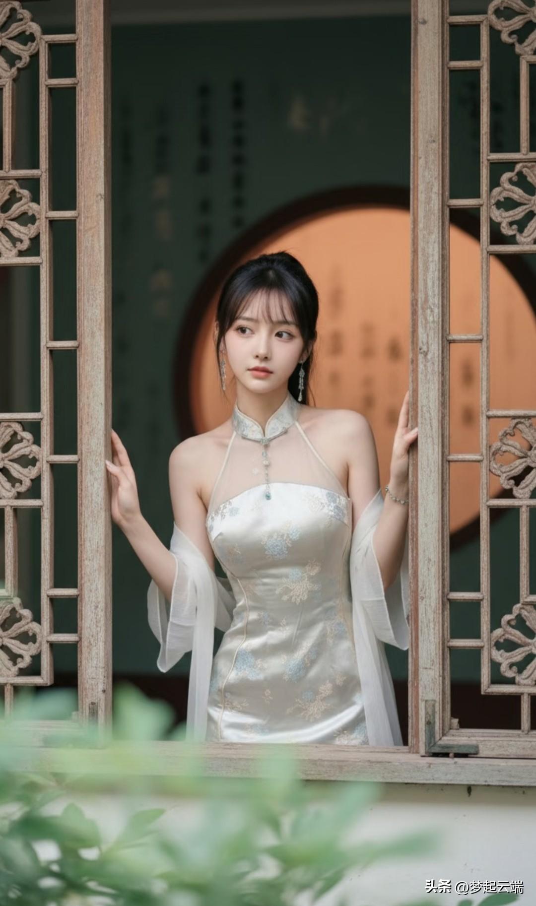 古典优雅，梦回古代，旗袍美人。