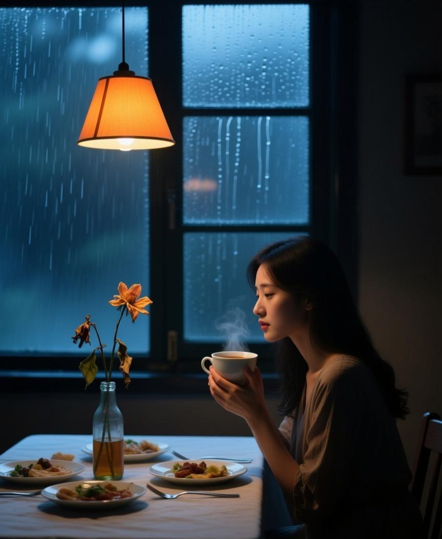 读懂一幅画（1）：珍惜眼前这个为你掌灯的人

🕯️ 孤灯与冷色——一盏孤灯的暖