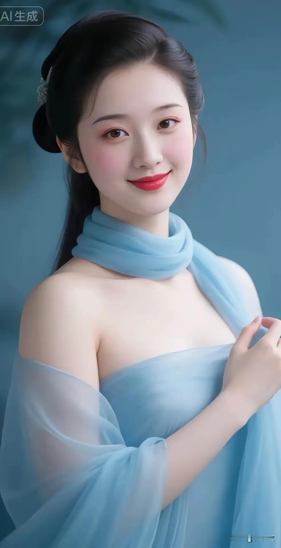 微微一笑也倾城，
眉眼弯弯能勾魂。
不借胭脂添秀色，
顾盼生姿惊天人。