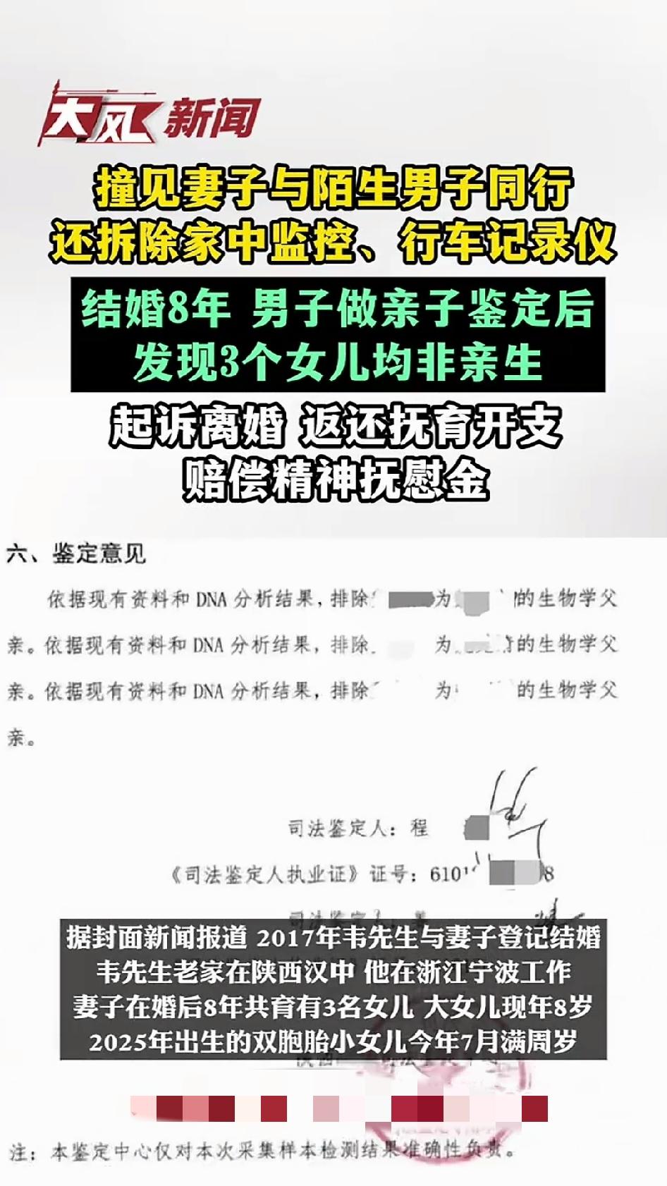 8年婚姻，3个女儿，竟然都不是亲生的！这个叫韦先生的陕西汉子，心都被掏空了。他常