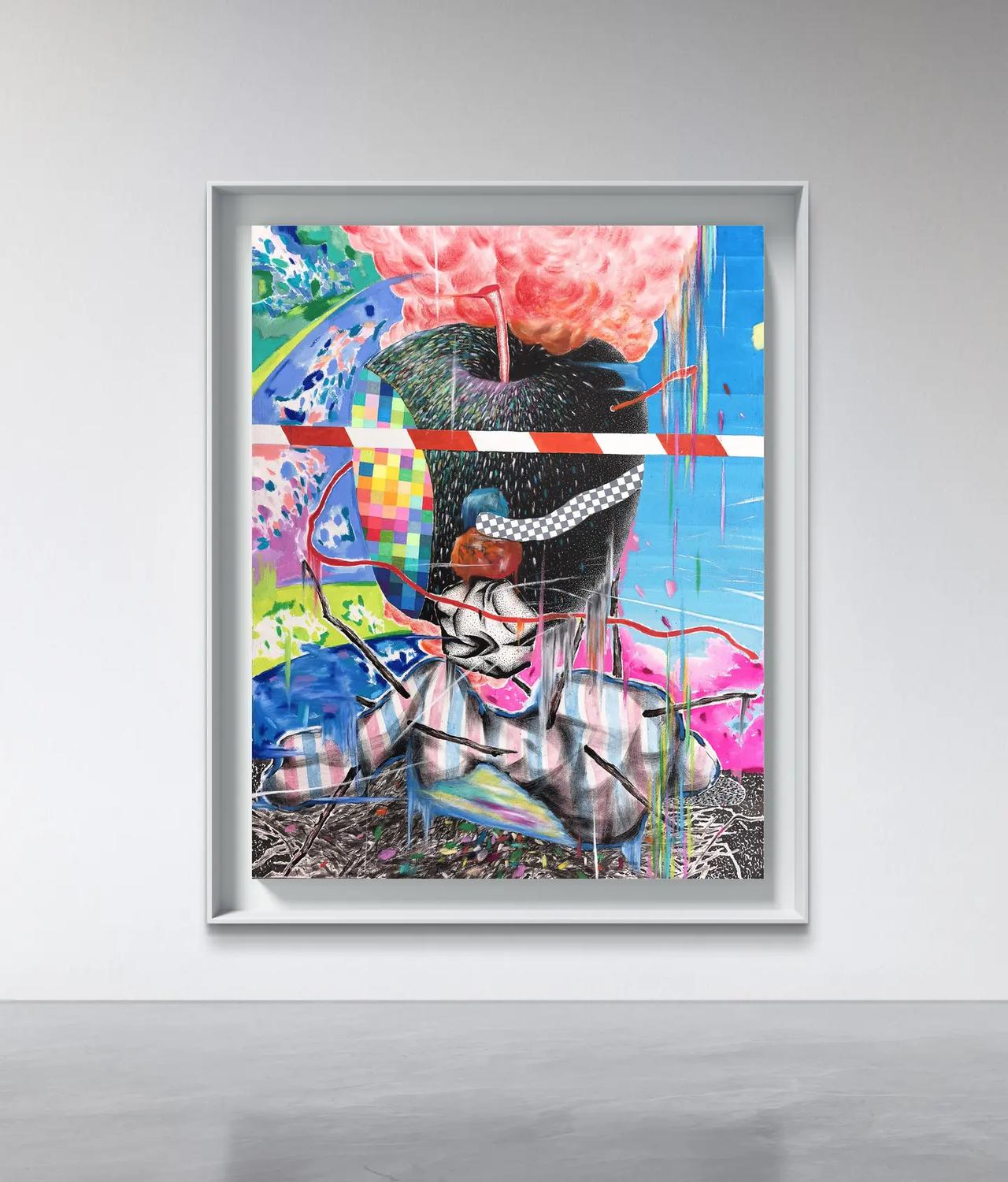 艺术家卢守辉作品—《美丽的伤口》美丽的伤口，纸本综合材料，120×97cm，20