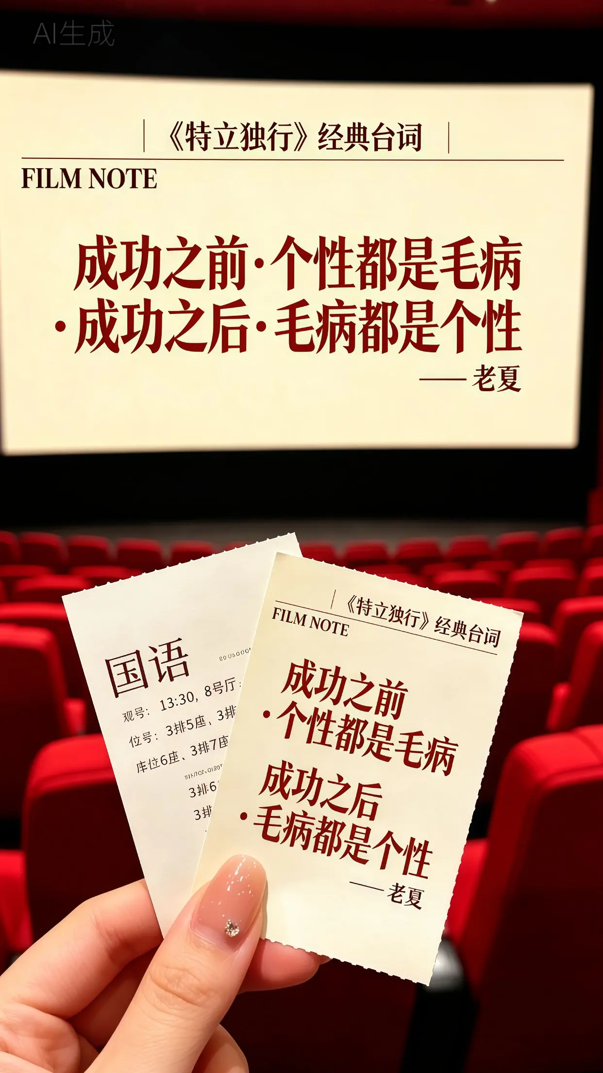 电影经典台词 特立独行 电影票优惠券