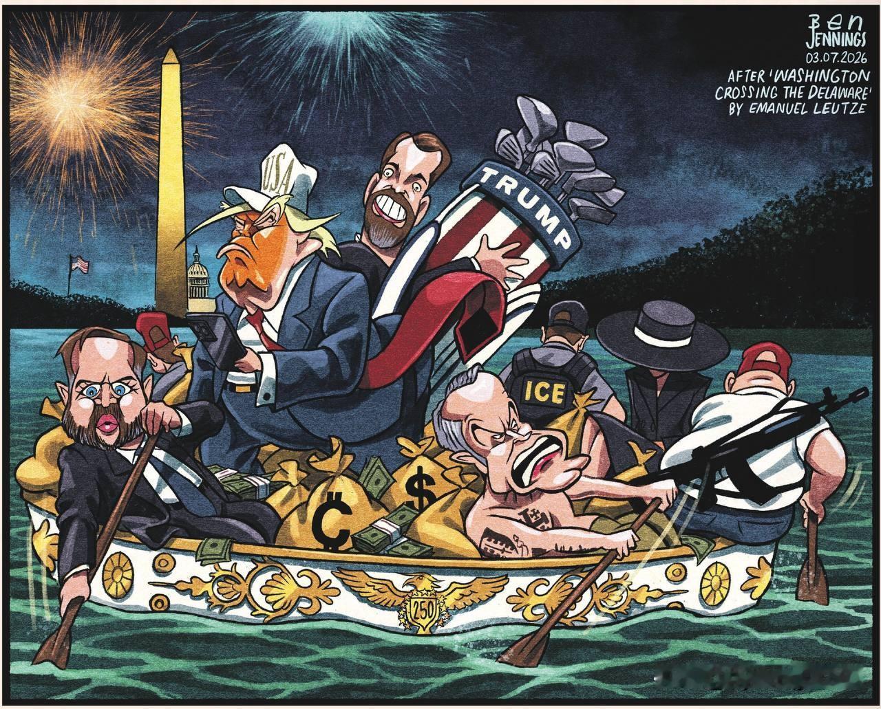 🇬🇧《卫报》描绘了一幅气势恢宏的画面：特朗普庆祝美国独立250周年，其灵感源