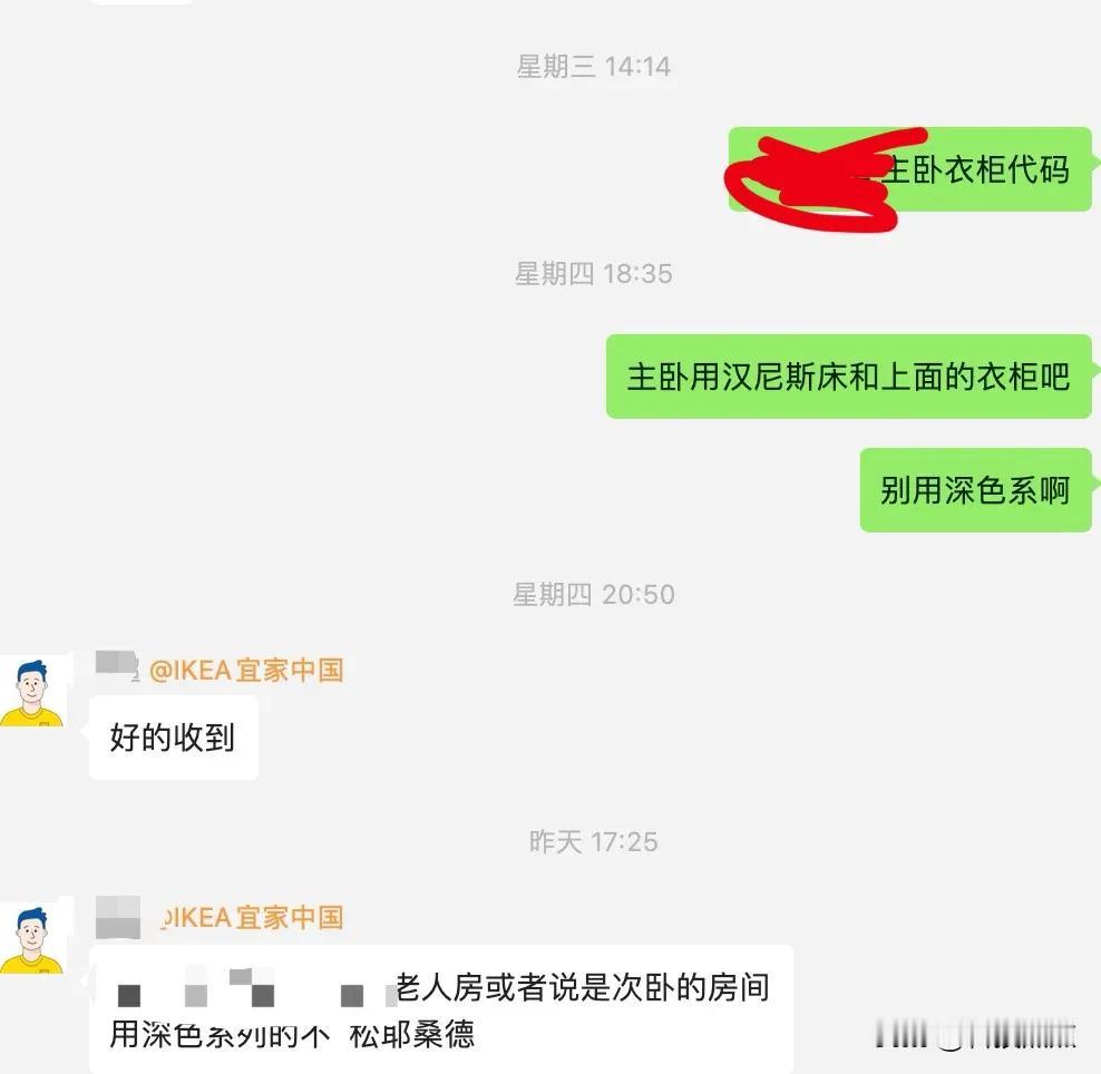 前期和宜家设计师线上聊了半小时，后来又聊了十几分钟，就等他把图画出来了，说白了，