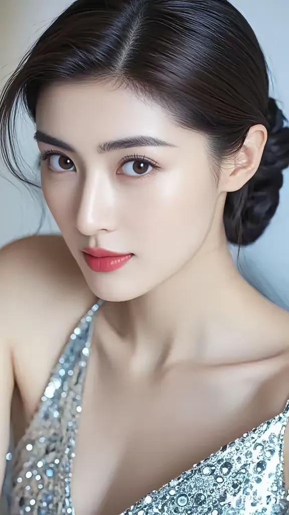 她似春日之花，绽绚烂色彩。
气质如兰，高雅清幽。
漂亮脸蛋是天赐画卷，
尽显迷人