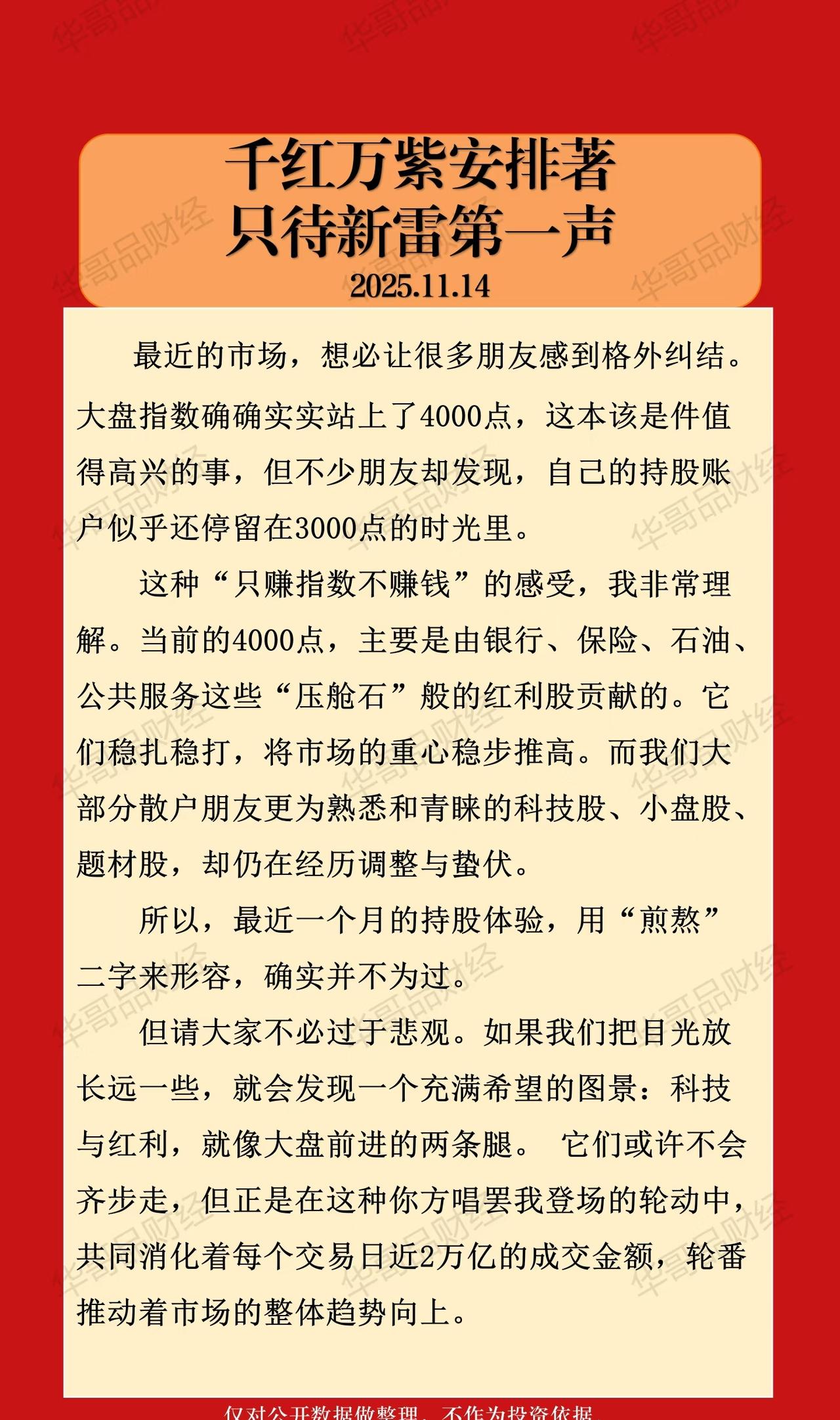 2025年11月14日的市场行情分析，核心观点可总结如下：

市场现状： 当前大