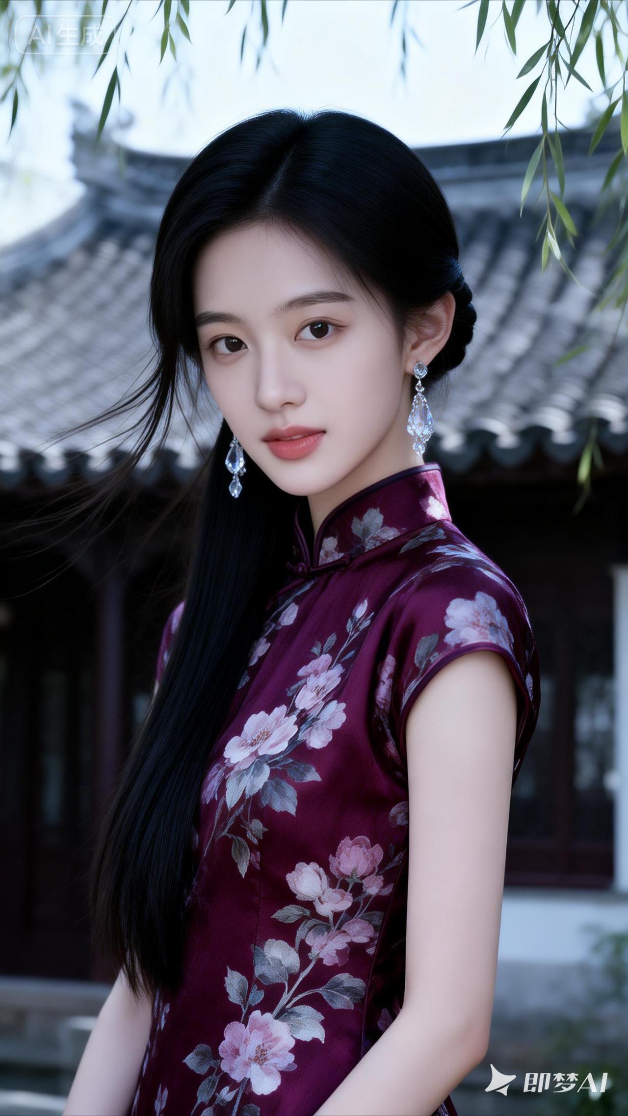 东方古典美，一袭红衣，韵味十足！