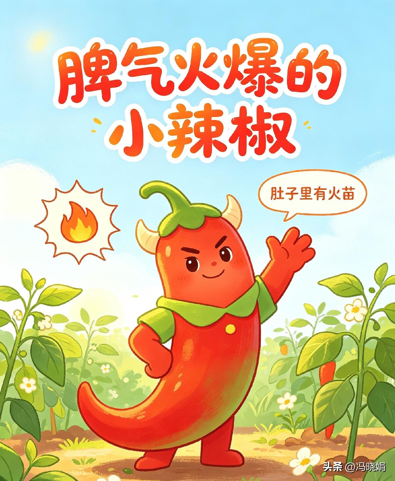 🌙✨🌶
蔬菜系列儿童诗〈七〉
《脾气火爆的小辣椒》

小辣椒，长得俏
像月牙