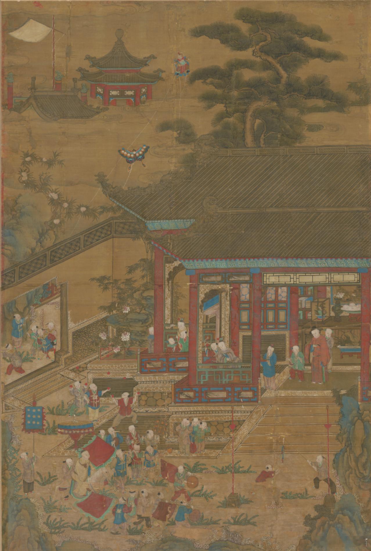 明人戏婴图轴，故宫博物院/藏 ​​​
