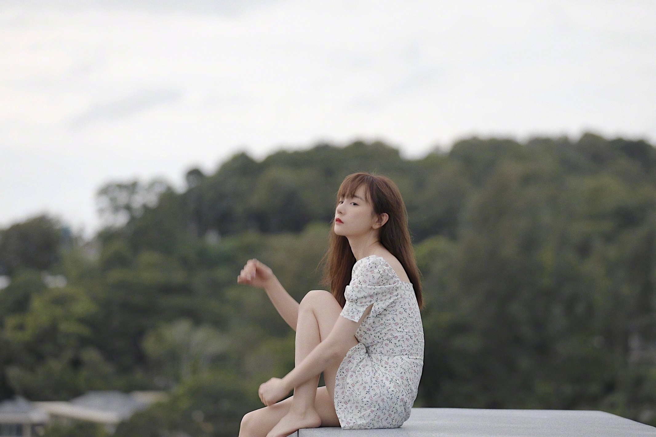 张檬姐姐，碎花短裙小清新美图集。张檬