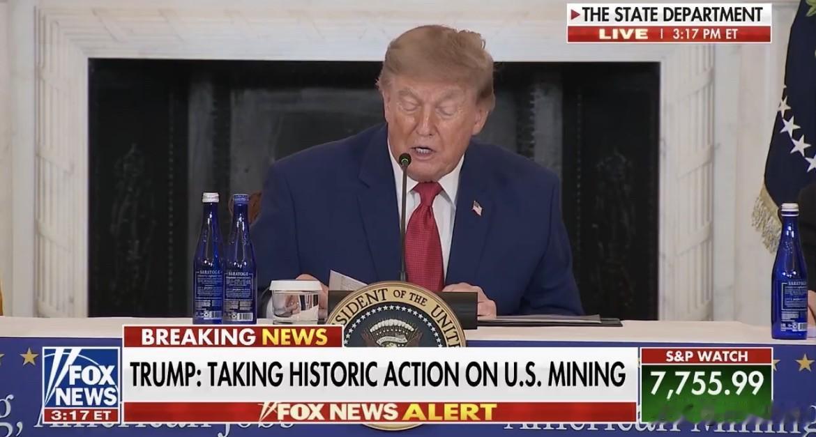 特朗普总统宣布拨款1亿美元，用于资助美国矿业院校，培养下一代美国矿工。

“目前