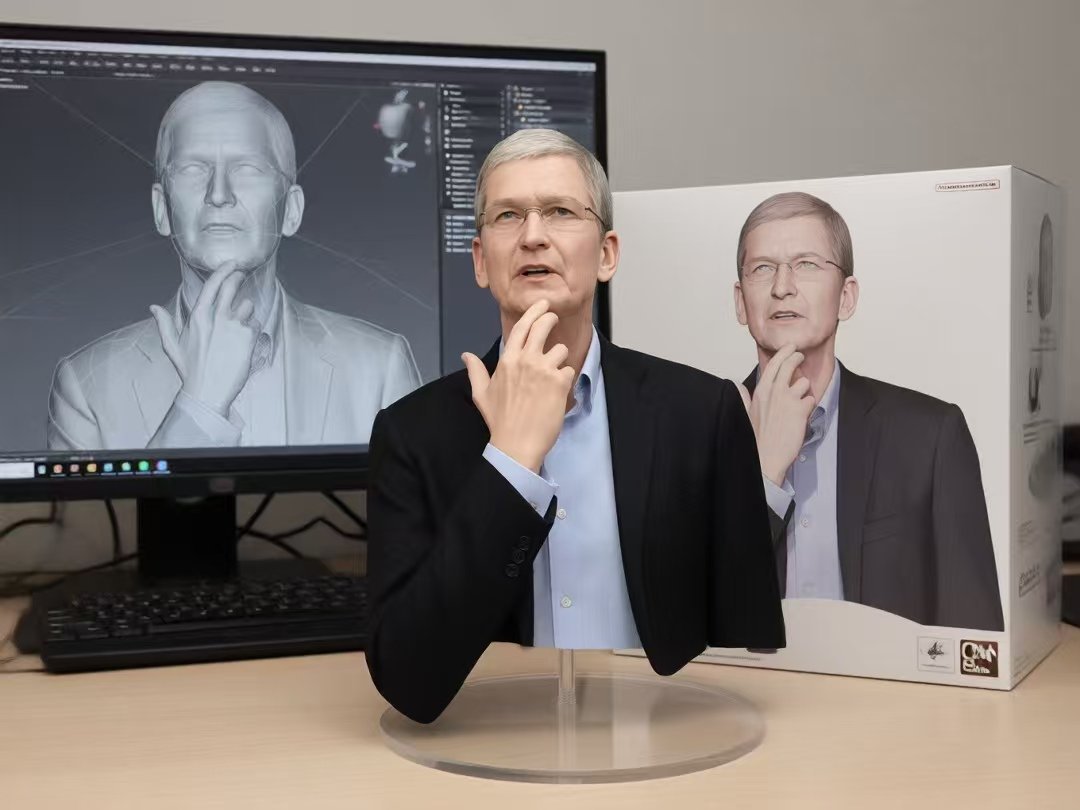 我用荣耀Magic8Pro图库里面的3D手办滤镜给库克做了个手办！你们觉得怎么样