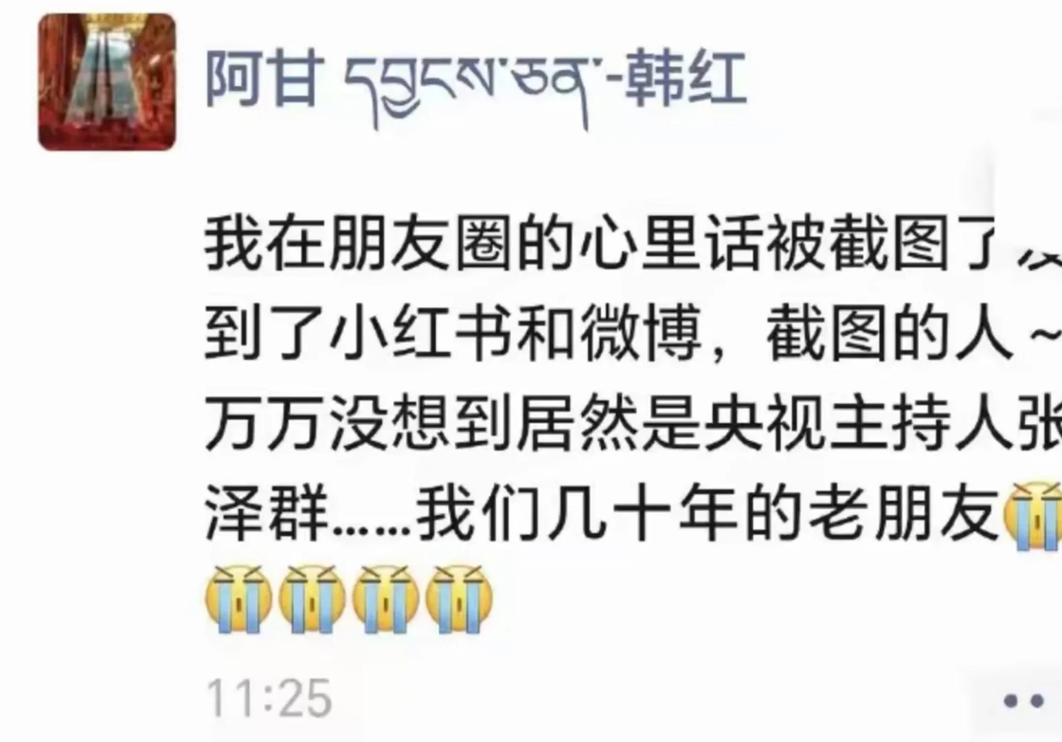 韩红道歉  那段采访是让人挺看不下去的但至少人家知错就改还能勇于道歉做这么多年公