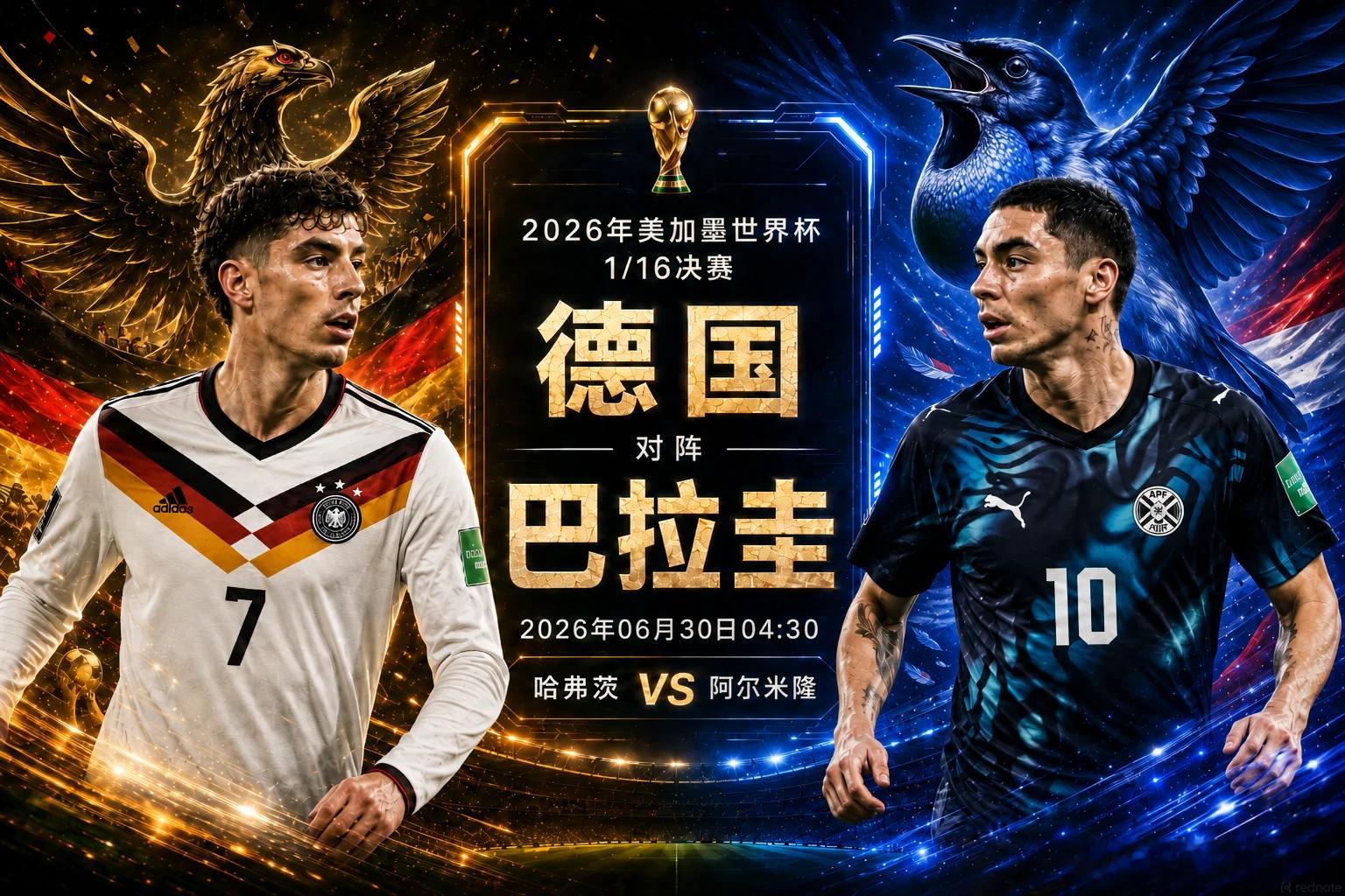 第二场继续发车！075 世界杯德国vs巴拉圭开球：德国🇩🇪指向：巴拉圭+1.