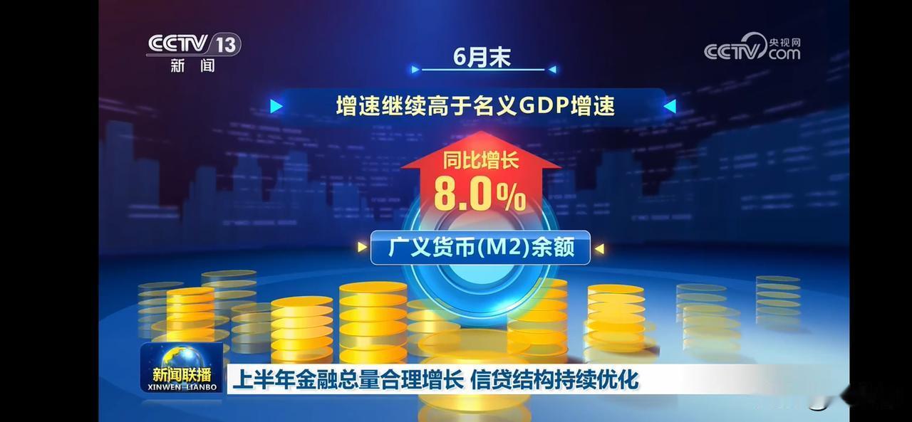 上半年金融总量合理增长，信贷结构持续优化。