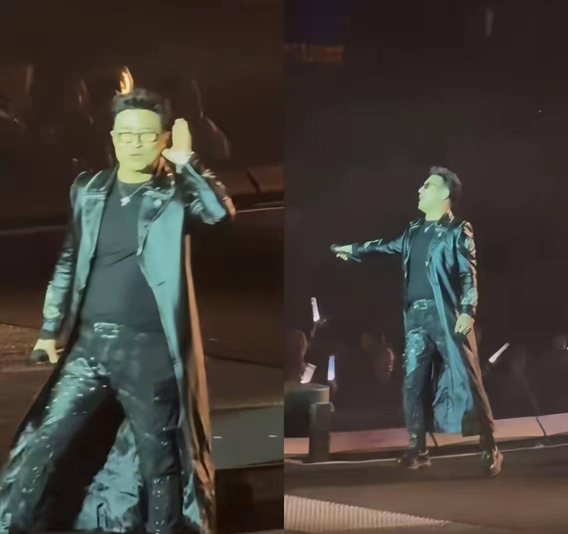 汪峰哈尔滨演唱会跑调跑没边，高音全靠递话筒让观众合唱撑场！

现场一到关键高音就