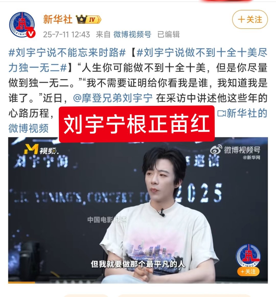 其实刘宇宁是一个非常正能量的青年代表，他从草根开始直至成为万众瞩目的巨星，他的每