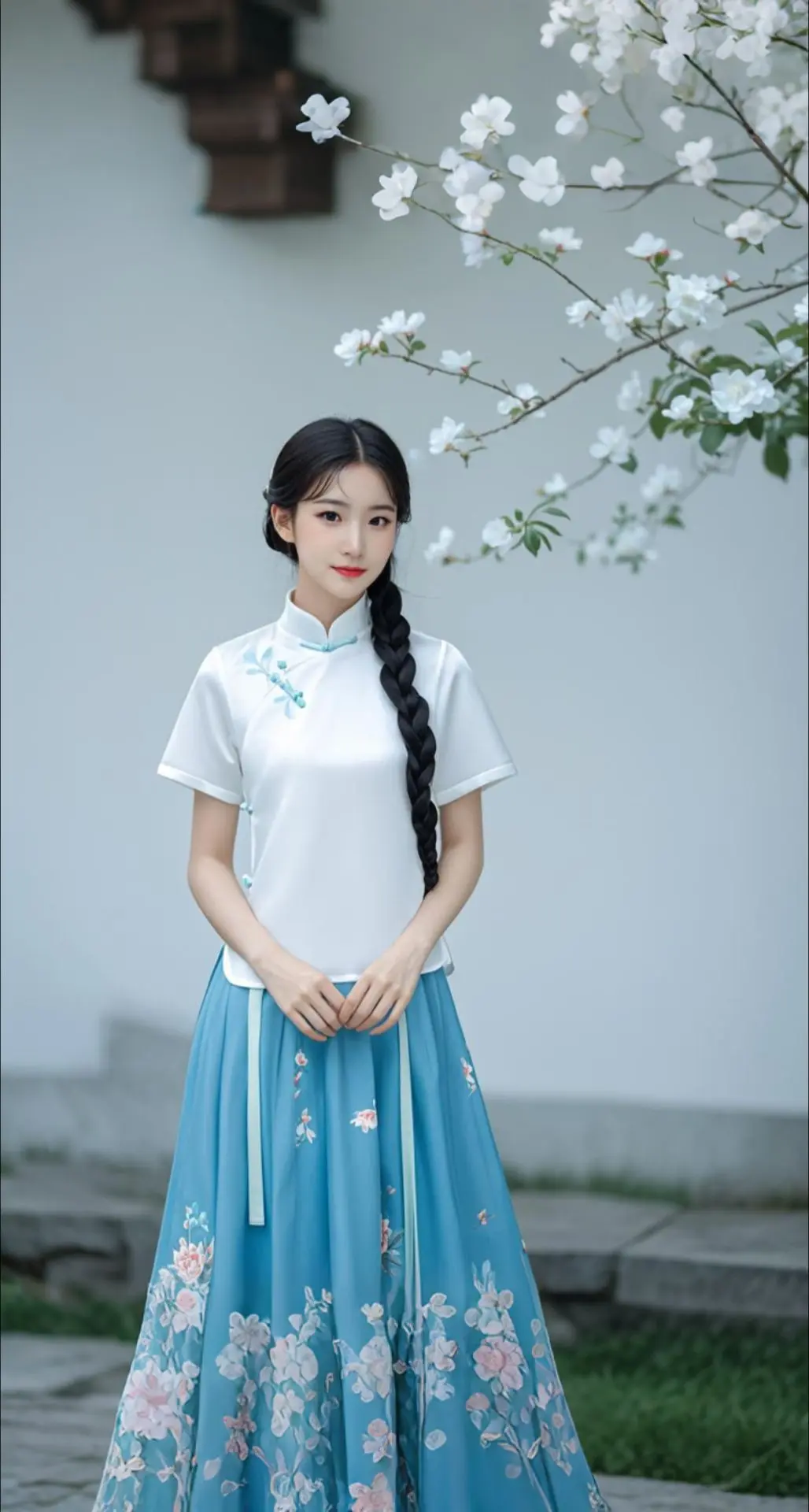 AI扩图 AI国风佳人韵