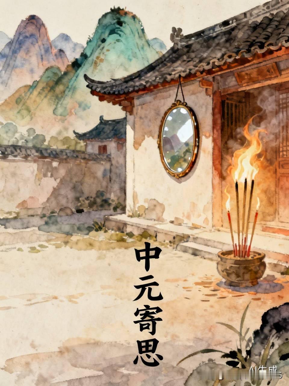 底屋院子的避暑房，近来忽然在门楣上挂了一面镜子，不知何意？

这几天晚上，夜色中