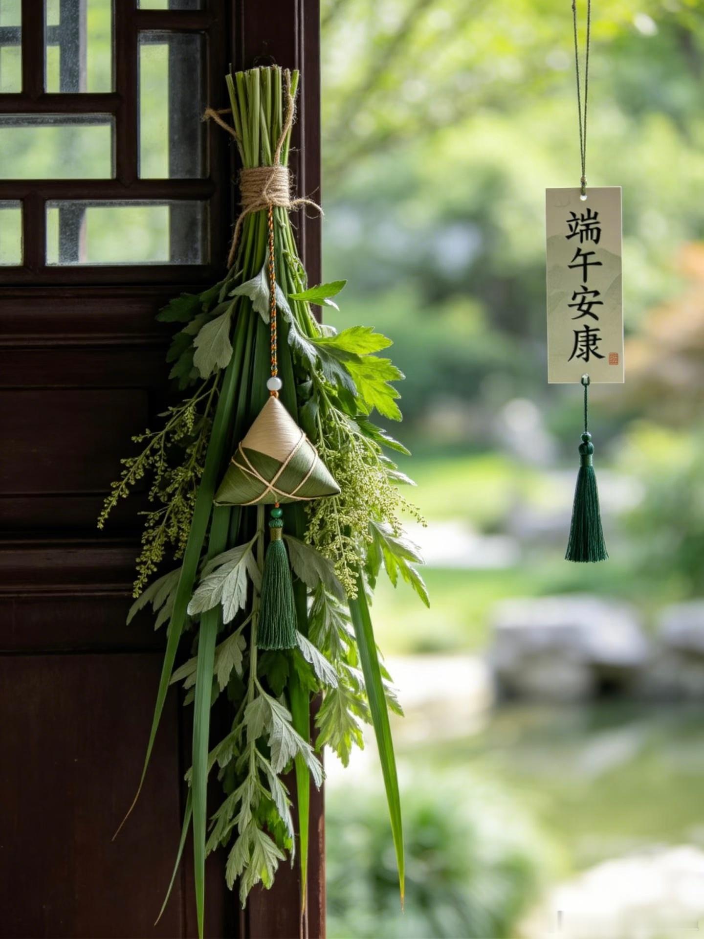 端午端午节 祟蒲酒盈樽，艾符悬户。祈所念之人，青松劲节；运似龙舟，乘风破浪。 