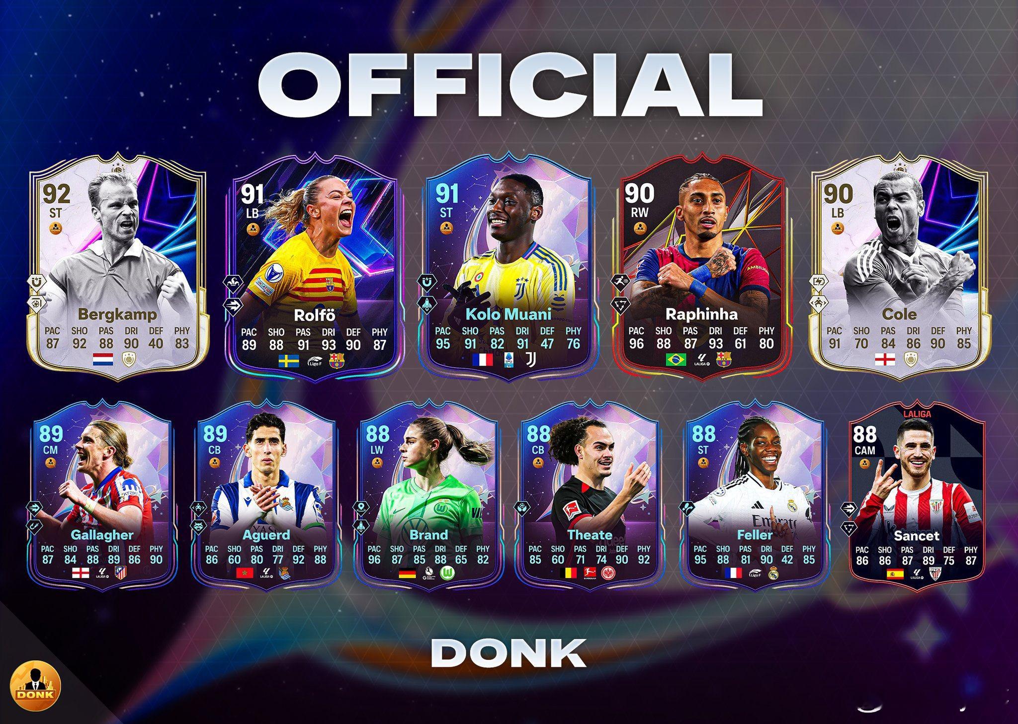 近期将会上线SBC、目标任务奖励球员的正式数据。 