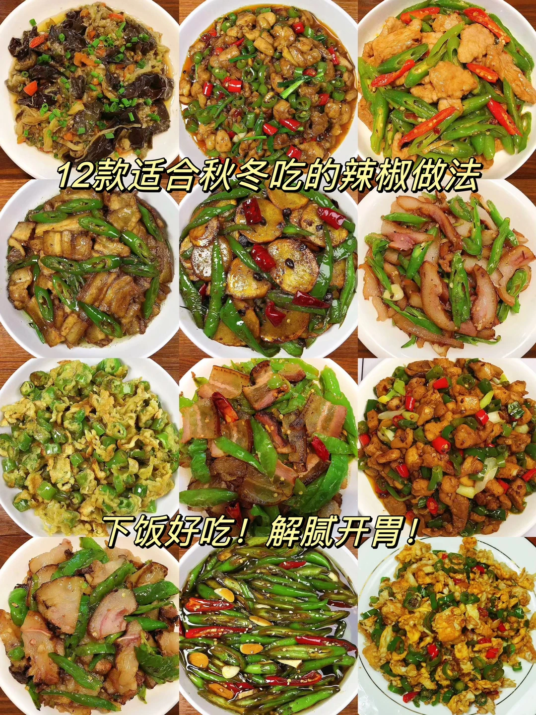 😋今天分享12款适合秋冬吃的辣椒做法！真的超级下饭好吃🔥做法也简单！喜欢吃辣