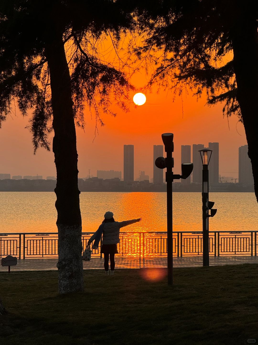 Live🌇 苏州独墅湖拍到24年第一场日落‼️
