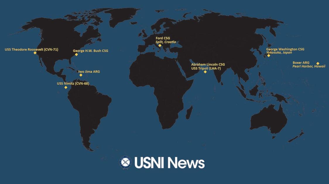 最新，美国航母和两栖攻击舰部署动态位置图。

更新时间是2025年3月30

因