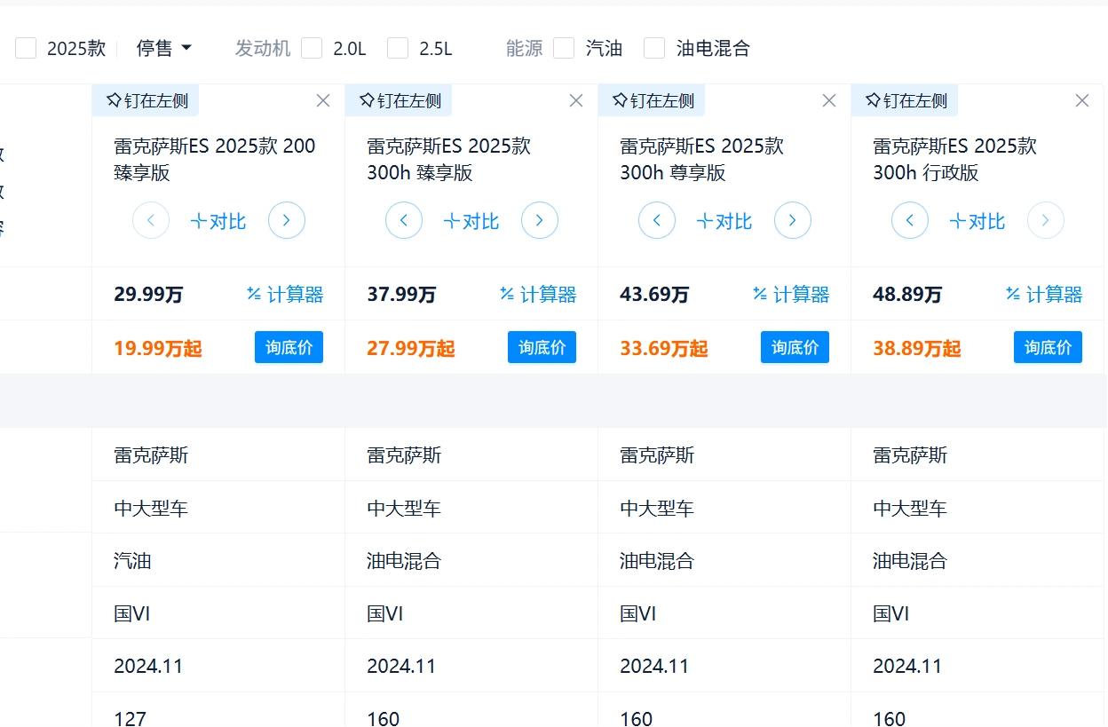 丰田都顶不住了，只能降价换量了？雷克萨斯ES最低19.99万，这你受得了吗？这还