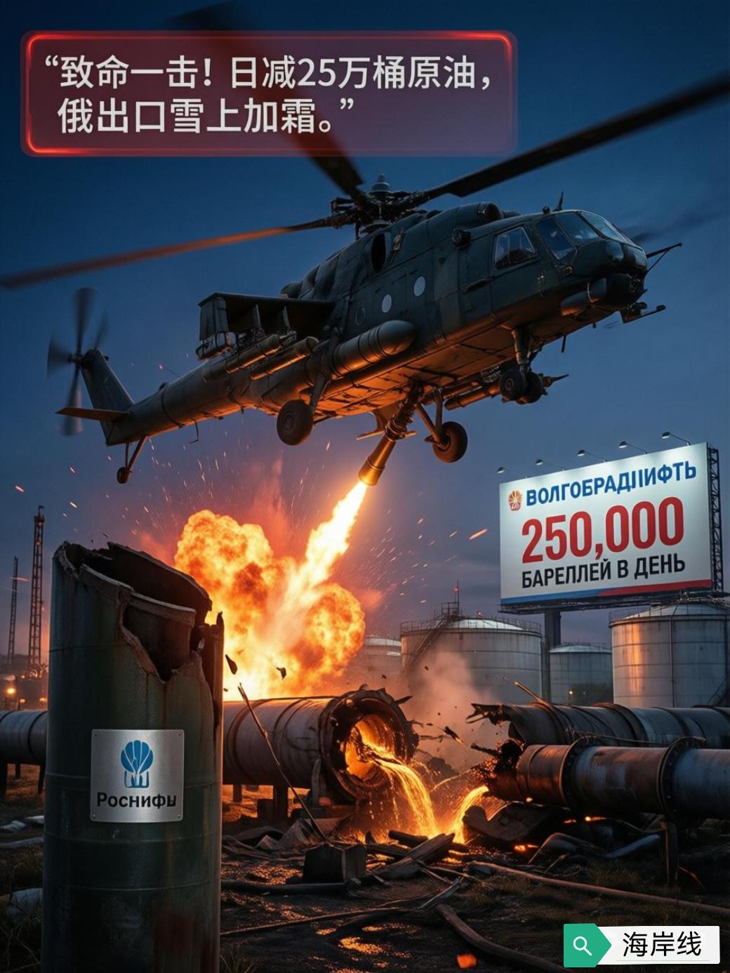 乌克兰这周用无人机捅了一下俄罗斯的能源大动脉。

路透社2月24日报道，袭击目标