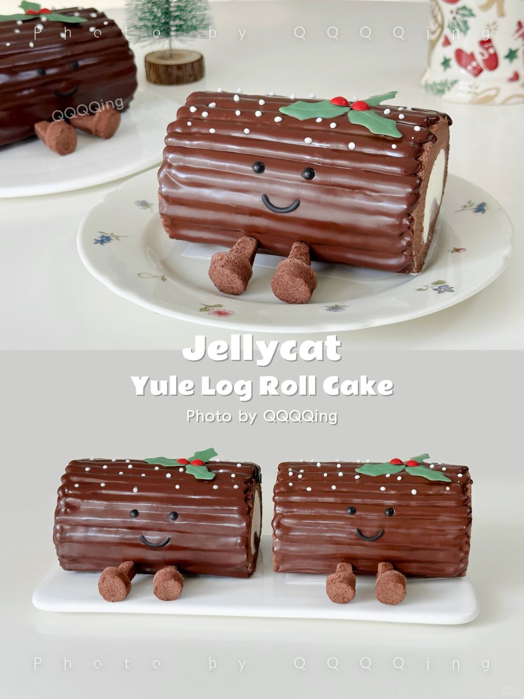 🎄可以吃的.‿.Jellycat圣诞树桩蛋糕卷🍰