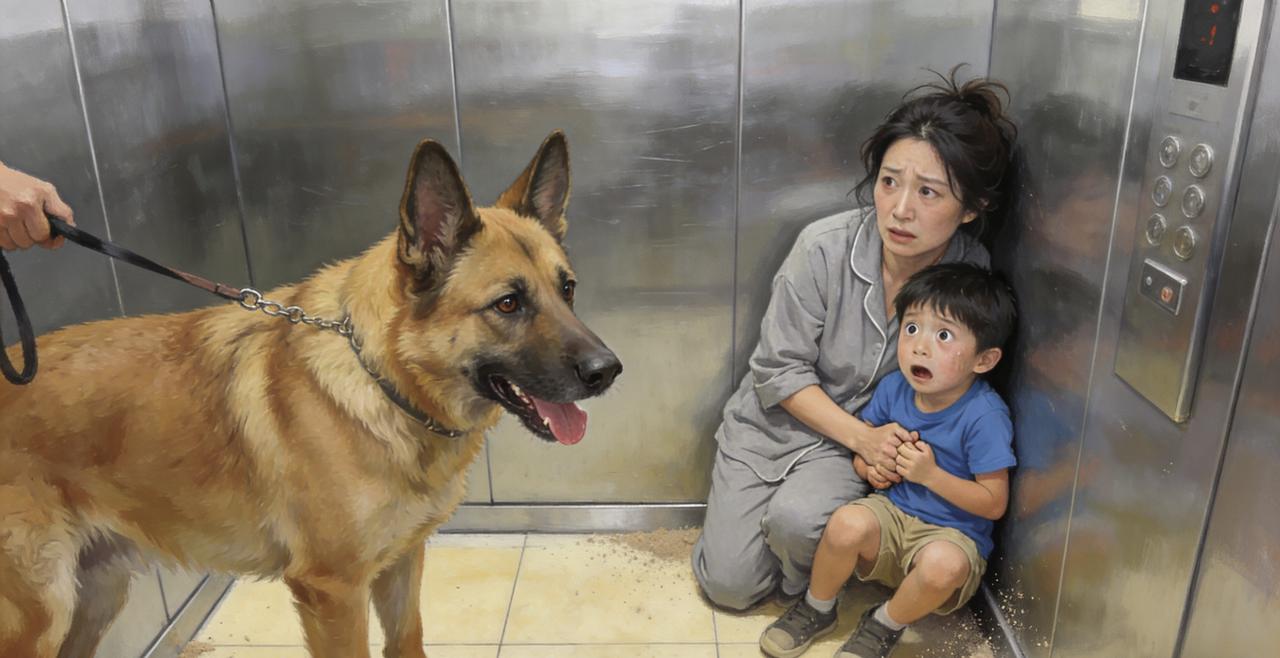 无声的边界线

前两天在小区电梯里遇见一幕：邻居牵着一只未拴绳的大型犬，吓得一位