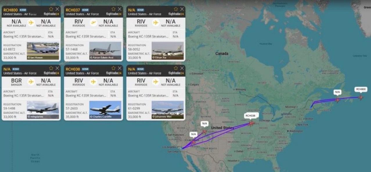 美国空军加油机现在正飞速横跨大西洋
据报道，一大批 KC-135R 同温层加油机