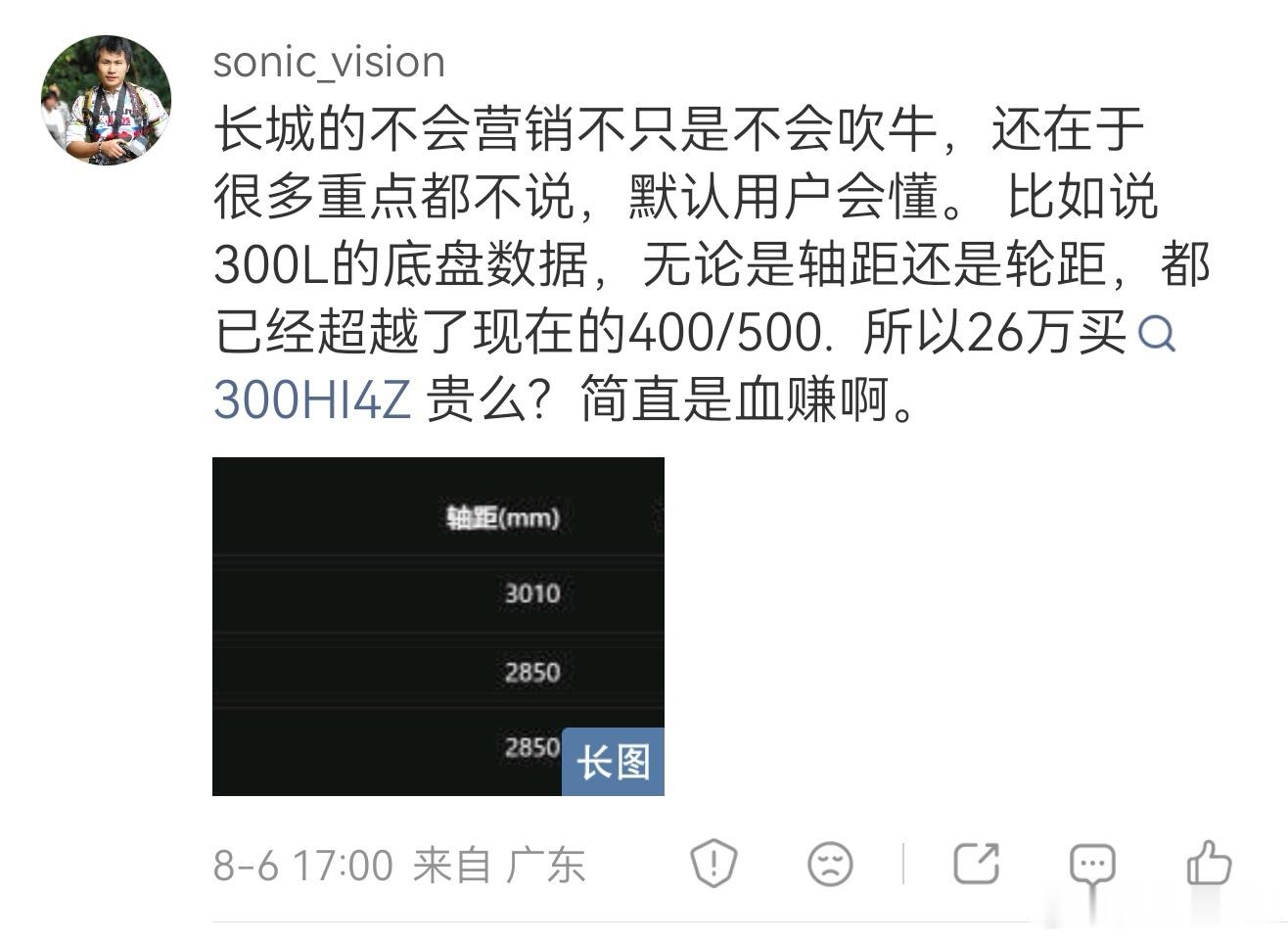 坦克300L的轴距是坦克品牌最长的。比700都长… 