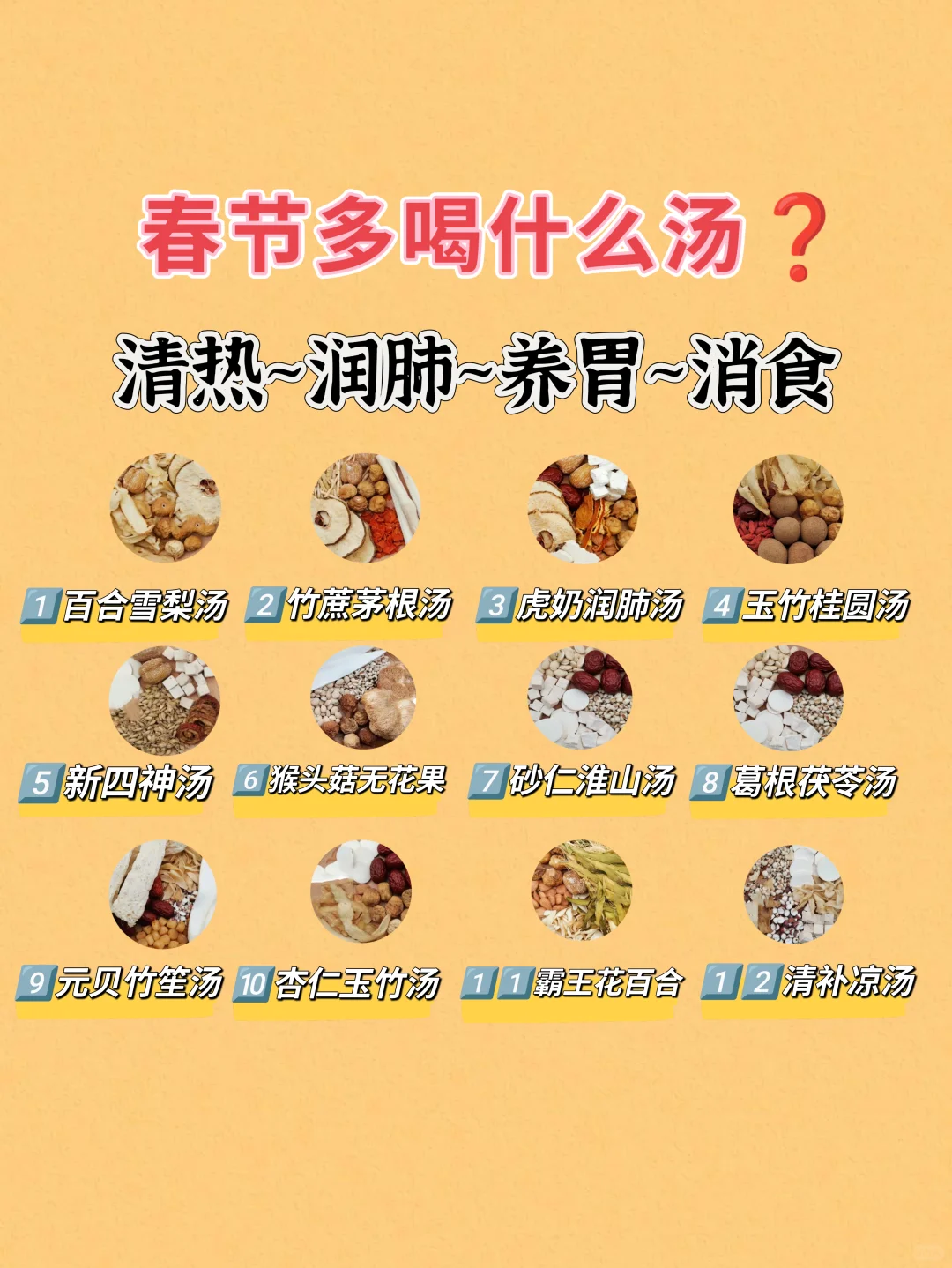 春节多喝什么汤❓清热润肺养生！