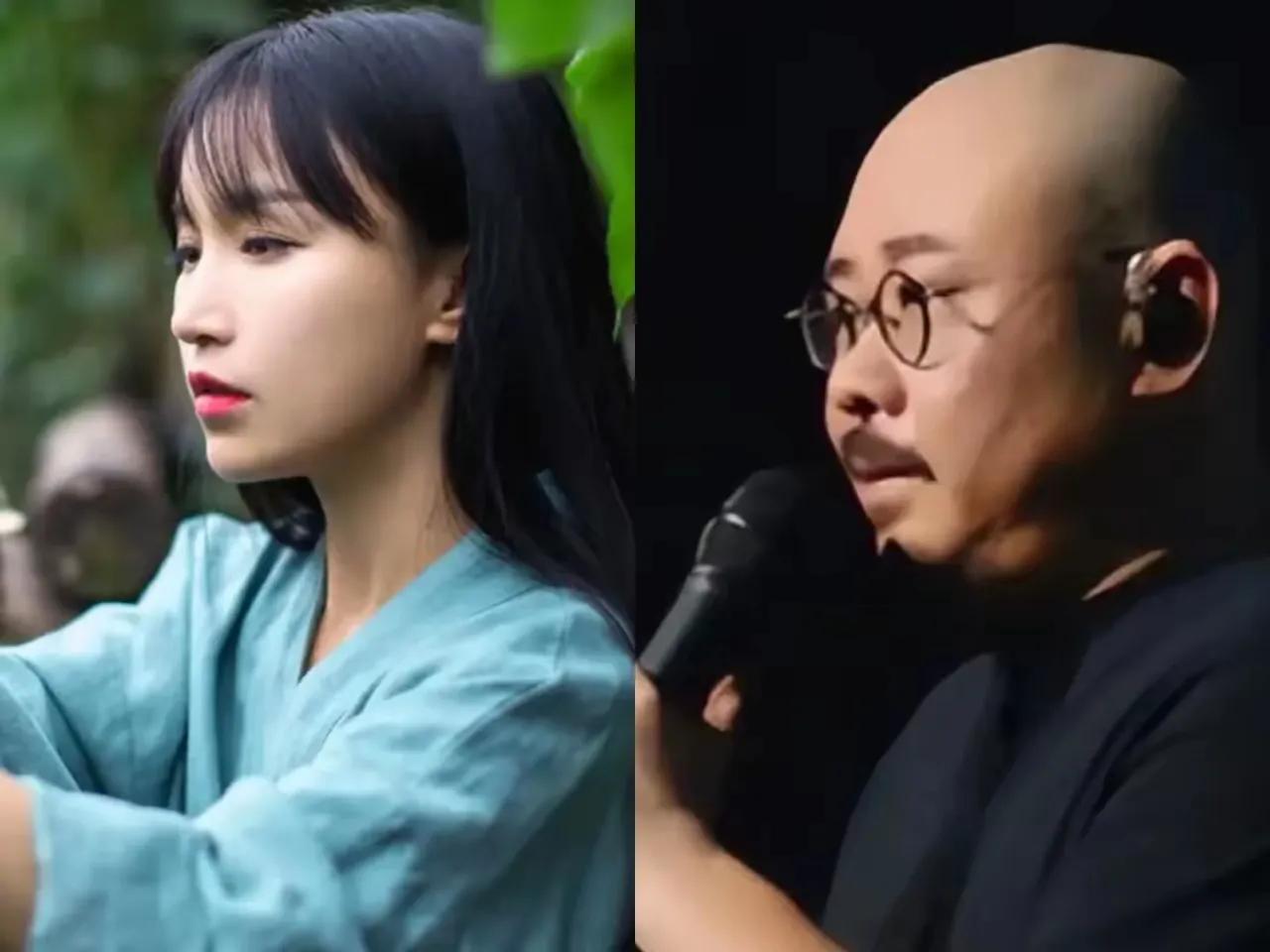 左边是 1990 年出生、34 岁的李子柒，右边是 1971 年生、53 岁的刀