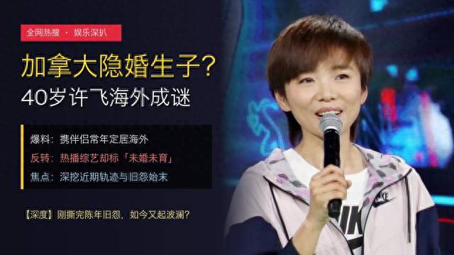 被曝加拿大隐婚生子？40岁许飞海外定居成谜，未婚资料引热议