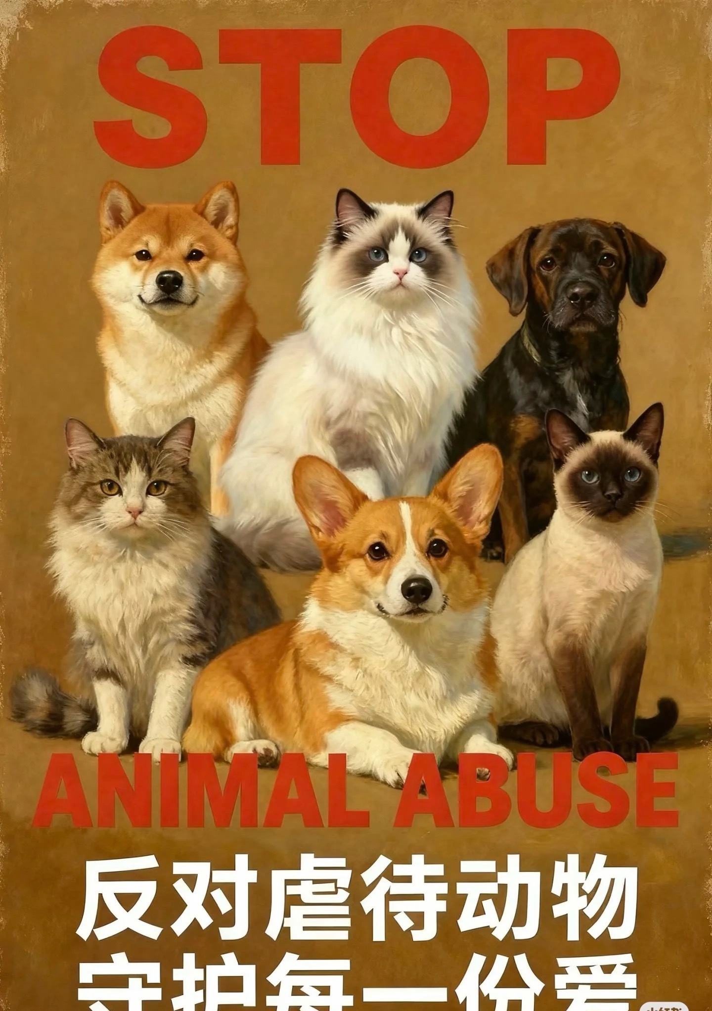 反虐待动物爱护动物，人人有责，每一个小生命都值得被温柔以待，爱护动物，就是守护我