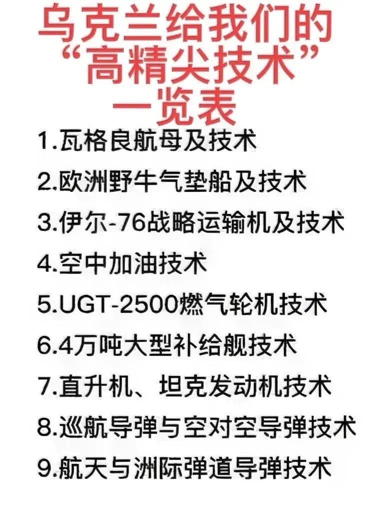 泽连斯基是中乌关系的终结者，看看以前我们能获得什么。
自乌克兰从苏联独立建国以来