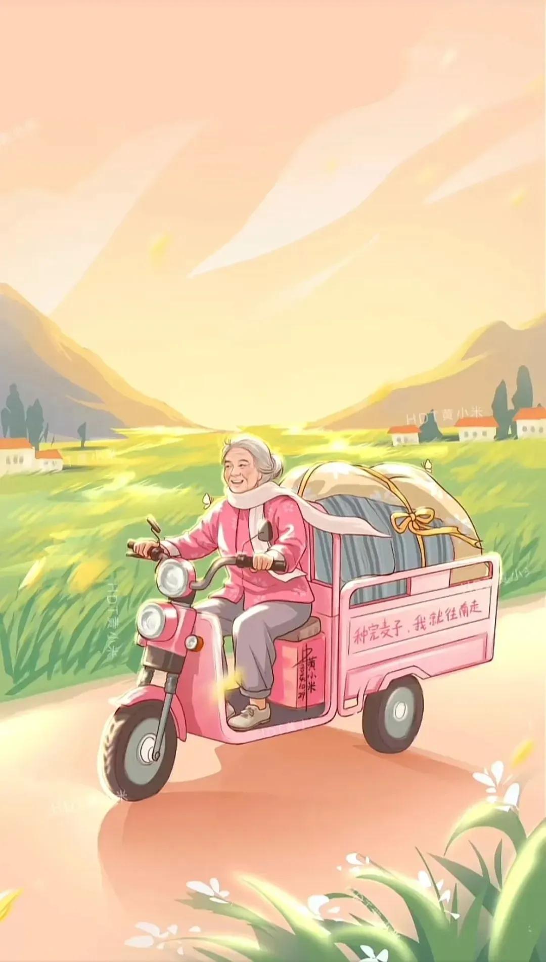 种完麦子，我就骑着三轮往南走。为啥打动人呢？

因为 ，这位60岁的阿姨是母亲，