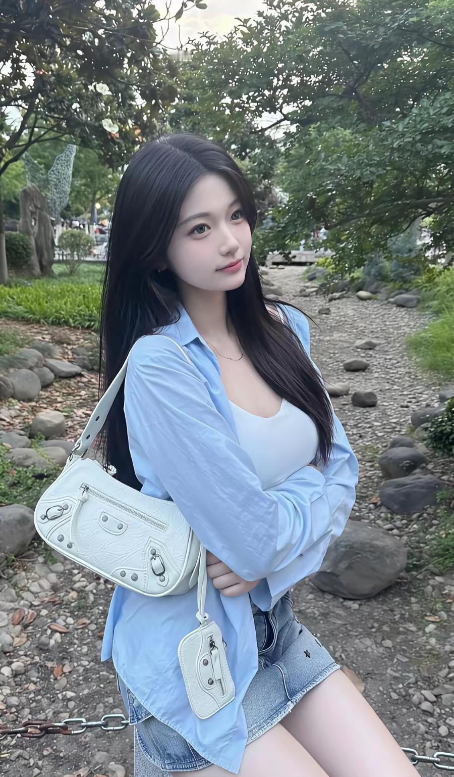 青衫白裙，轻舞风中。