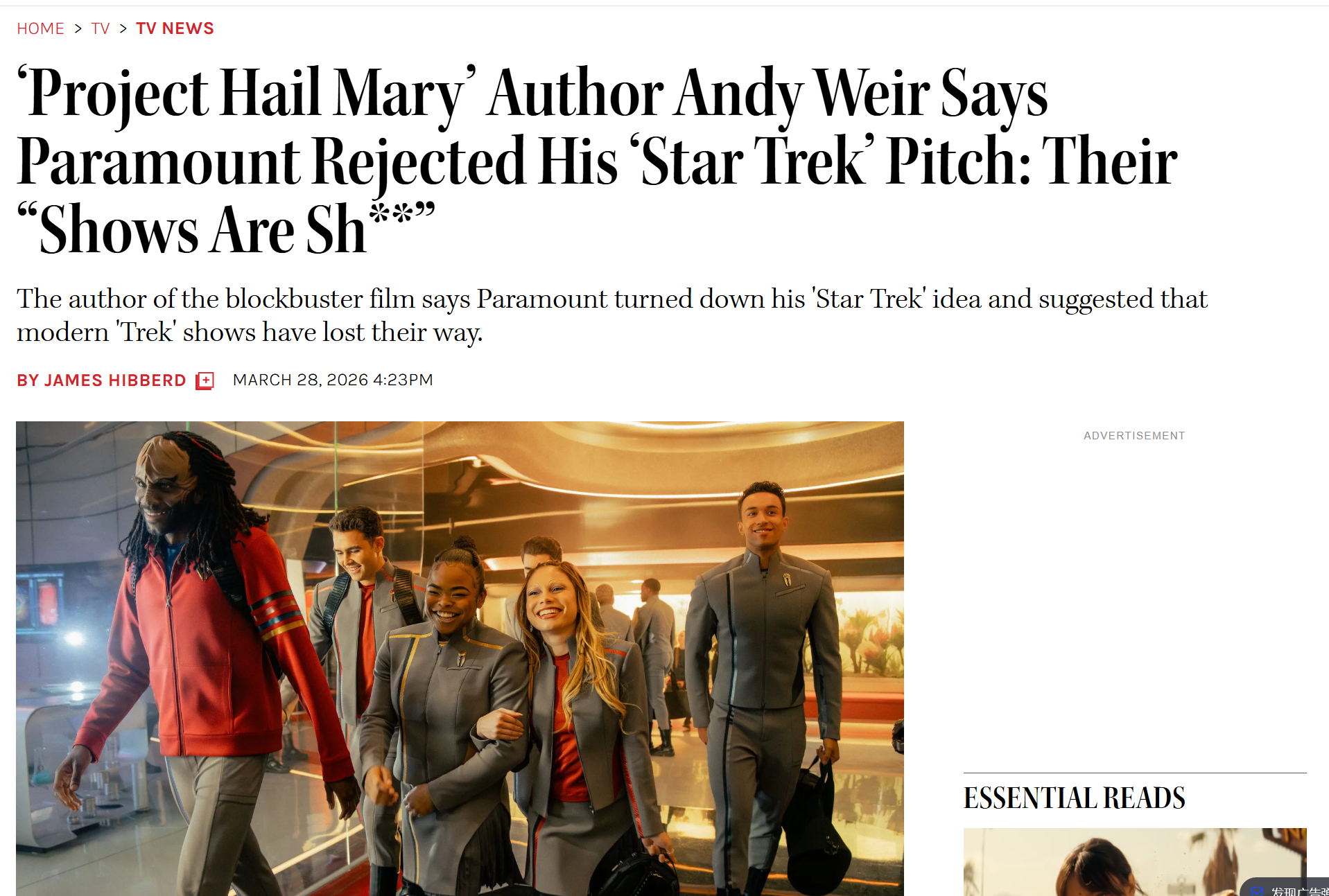 TNABO 《挽救计划》原著作者为个人“炮轰”新版《星际迷航》言论致歉，先前批评