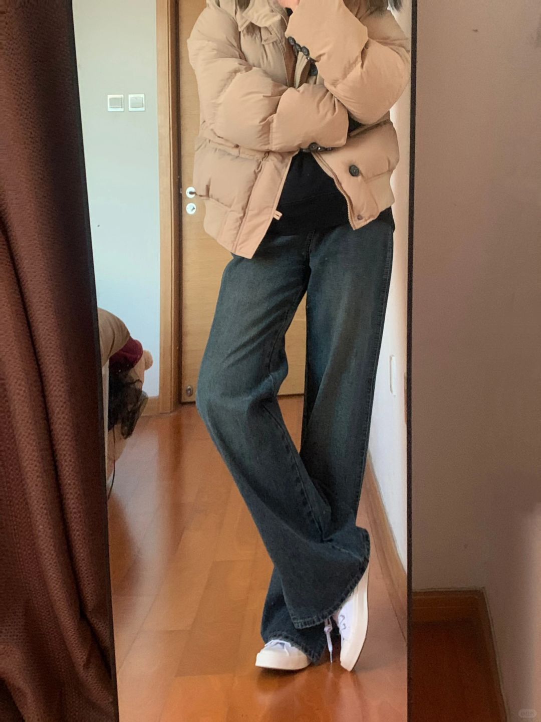 158微胖梨形找到了冬天搭所有羽绒服的裤子！