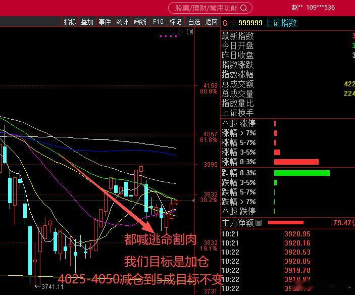 指数今天没跌，科技拉升了指数。有一半绿盘，因此昨天大盘3925时候改为五成仓，今
