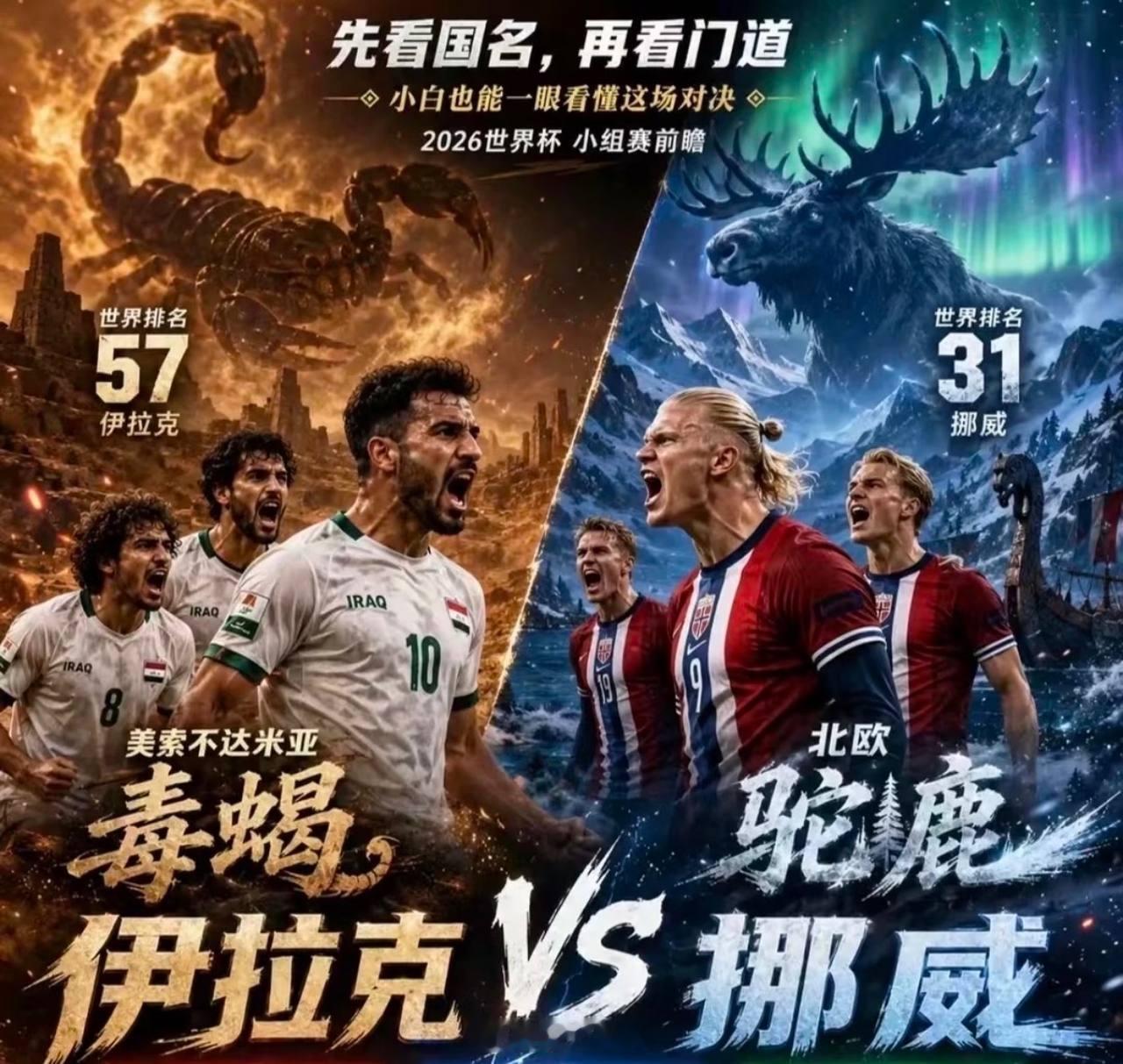 伊拉克vs挪威世界杯预测世界杯 挪威这场数据和瑞士很像？伊拉克想拿分？那要问问哈